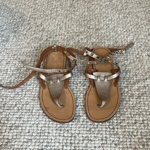 Valentino champagne rockstud leather Sandals